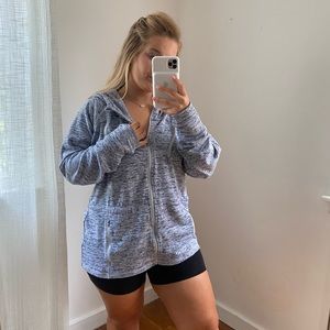 Athleta Grey Full Zip Long Sleeve Jacket XL